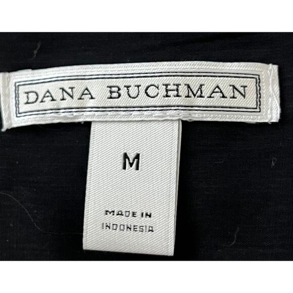 DANA BUCHMAN CAP SLEEVE, V-NECK PULL-OVER STYLE BLOUSE-WOMENS, M-BLACK PINK BLUE - Picture 8 of 10